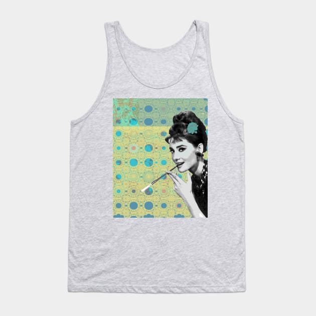 Audrey Hepburn Smoking. Tank Top by FanitsaArt